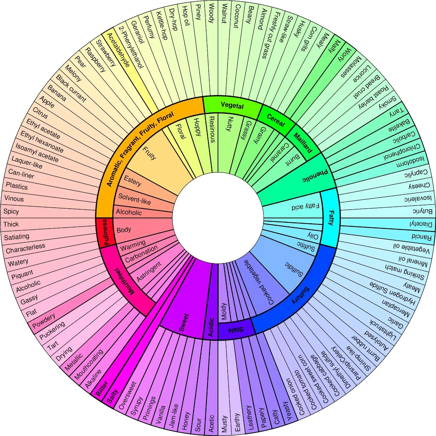 Beer sensory wheel