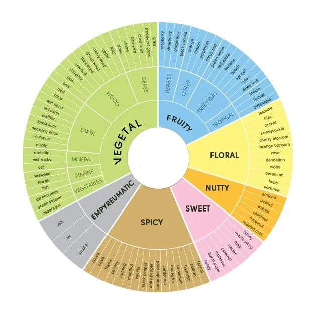 Tea flavor wheel
