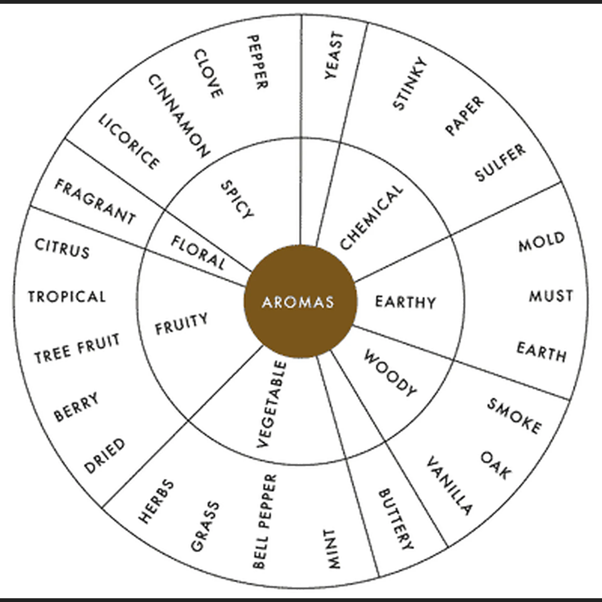Wine aroma wheel