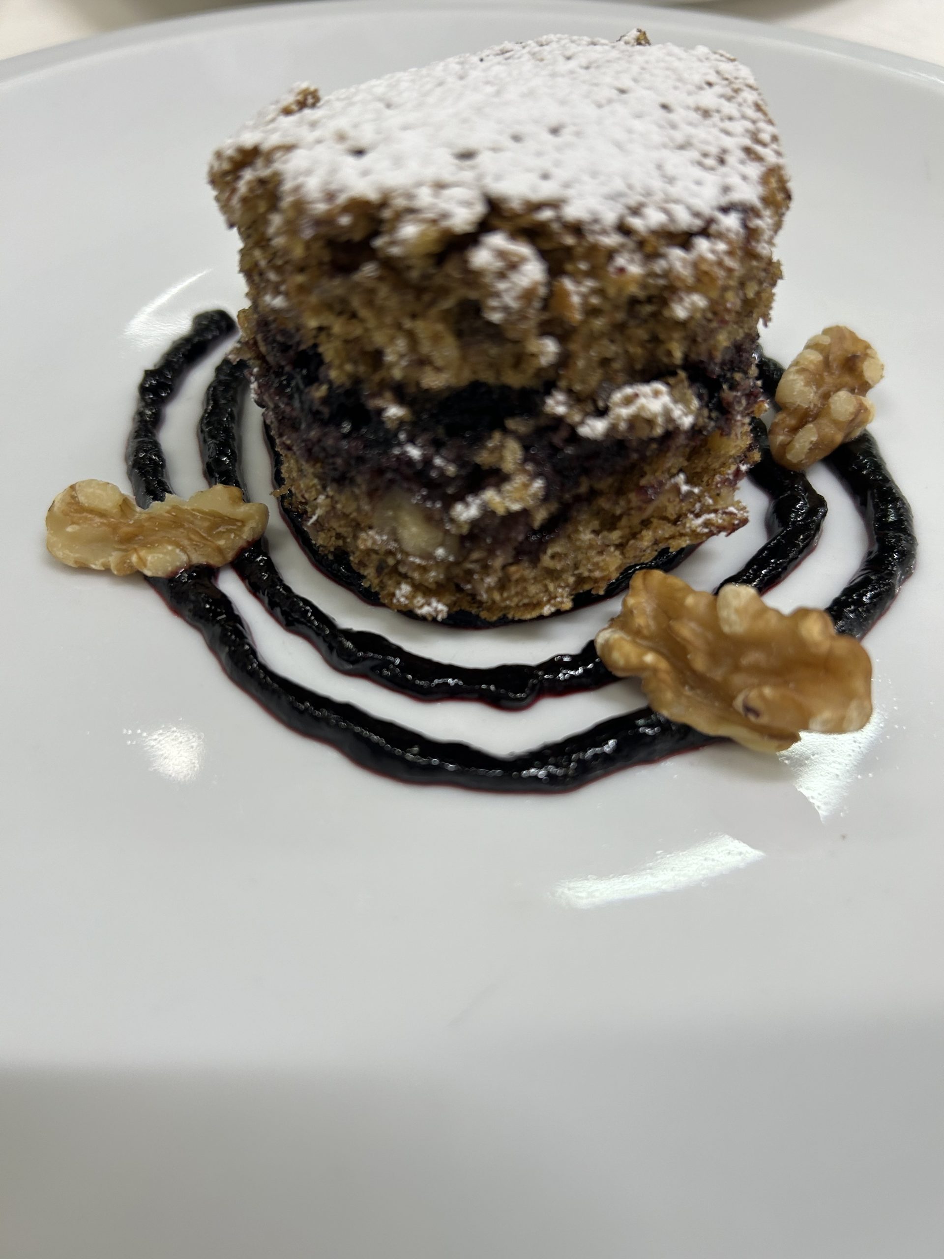 Torta di grano saraceno con confettura di mirtilli